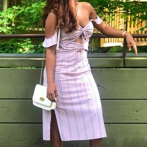 Pink off the shoulder minimalist dress